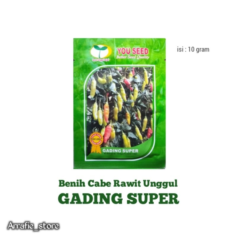 10 GRAM BENIH CABE RAWIT UNGGUL GADING SUPER TIPE KALIBER ORIGINAL KEMASAN PABRIK