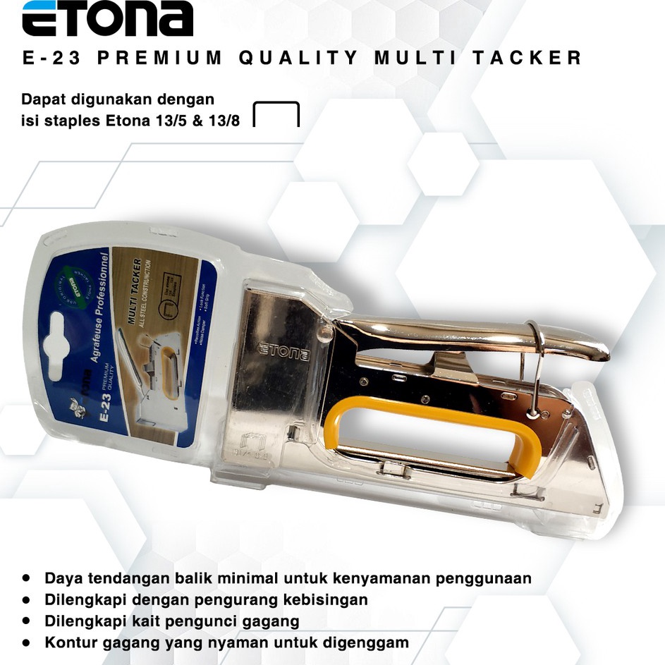 

TERDAHSYAT Stapler Tembak Jilid Metal Tacker Etona E 23 E23 Tacker Tekker FREE ISI