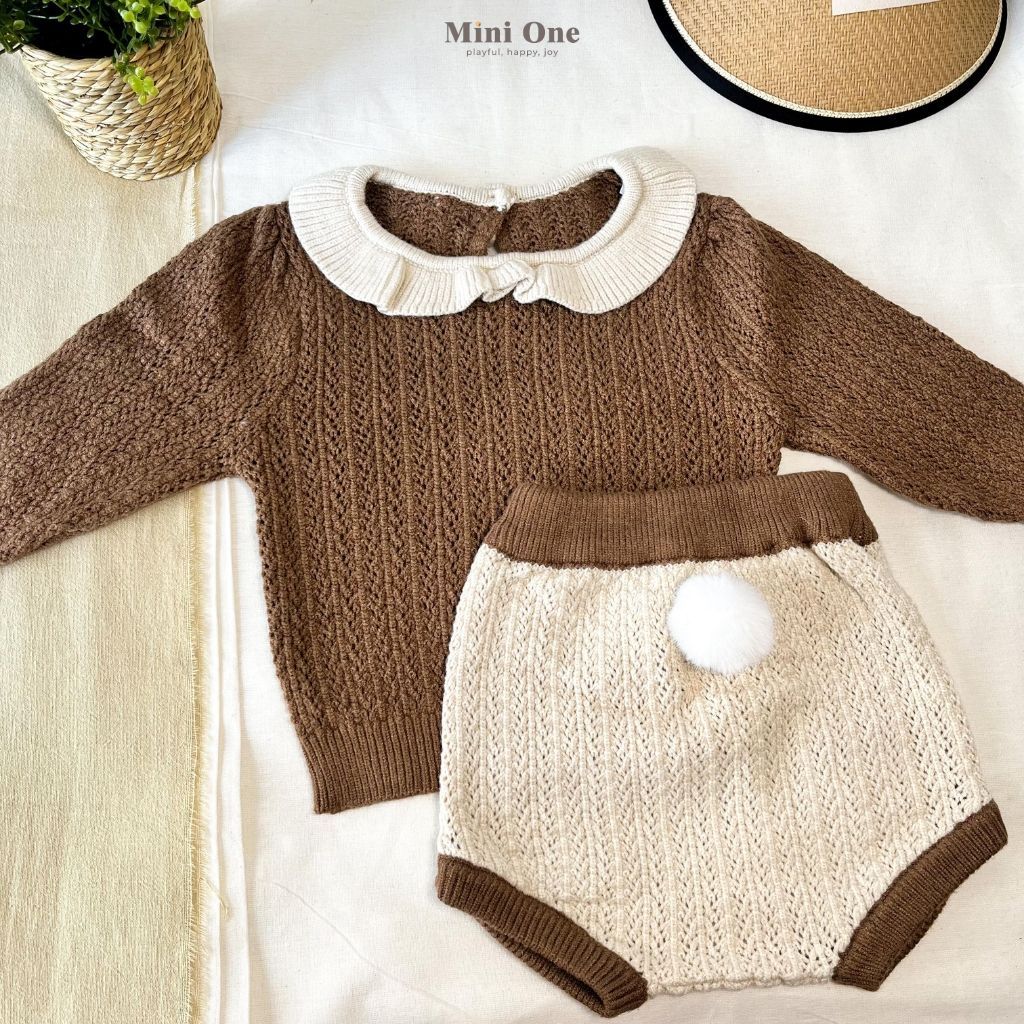 MINIONE - Baju + Celana Rajut BanBan Set Premium Import || Usia 6 bulan - 2,5 tahun || Setelan Baju 