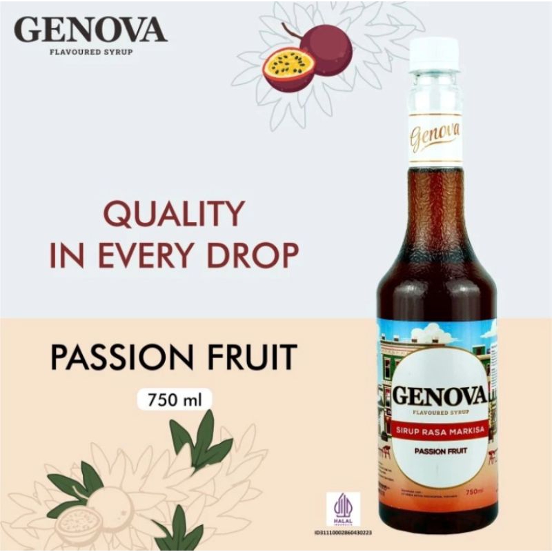 

Passion Fruit Syrup Genova 750 ml - Sirup Genova Rasa Buah markisah - Genova Syrup