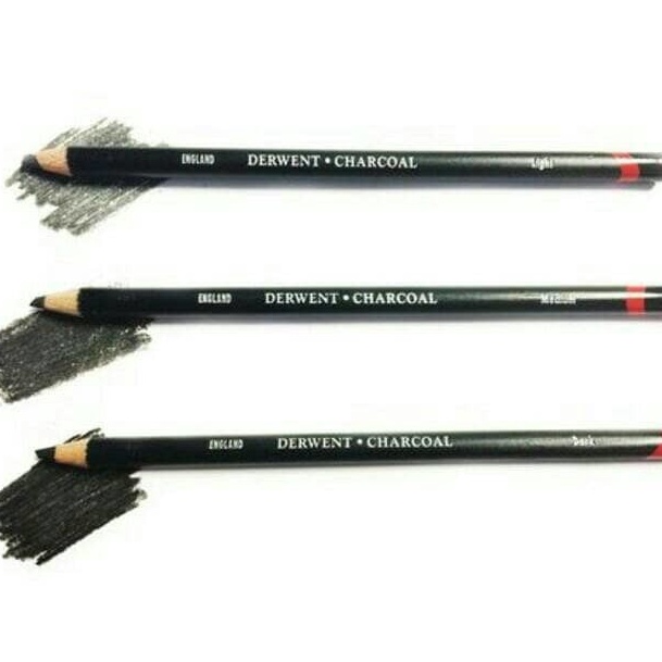 

PESTA DISKON Derwent Charcoal Pencil Light Medium Dark satuan