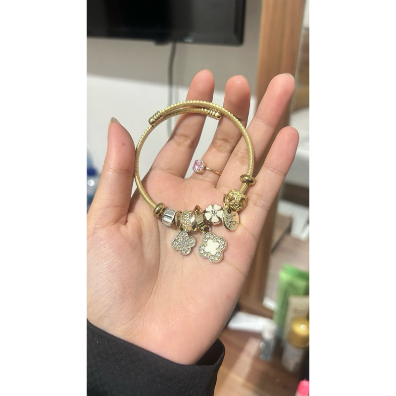 gelang pandora kw gold