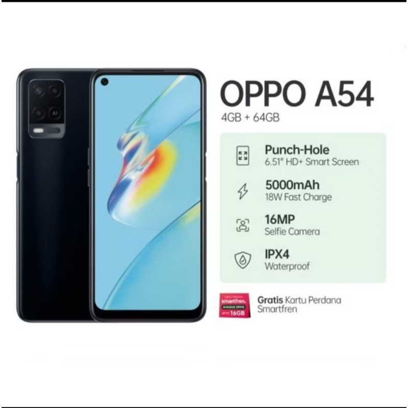 OPPO A54 RAM 4/128GB ORIGINAL GARANSI RESMI