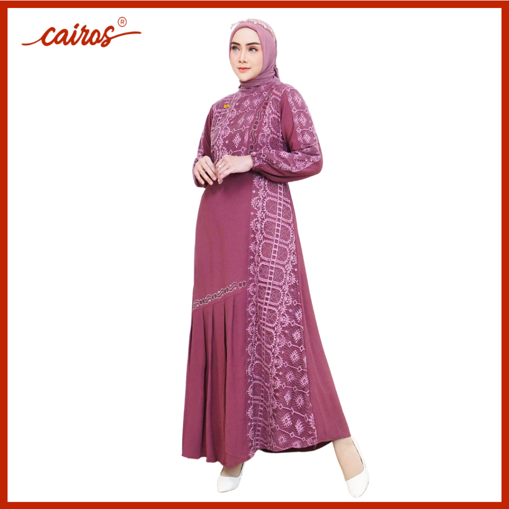 Malika Gamis Dress Wanita Kekinian Crinkle Renda Payet Warna Salem Premium Look Allsize Jumbo Size -