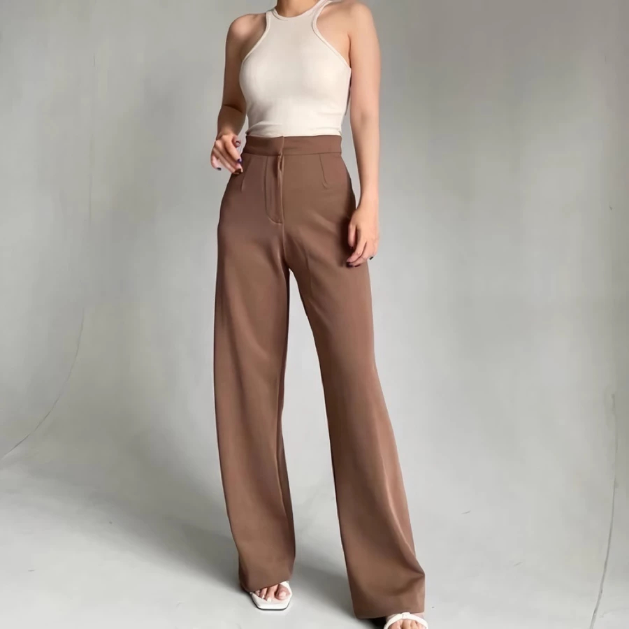 Loose Pants Hightwaist Scuba Premium - Celana Panjang Kulot Anti Kusut