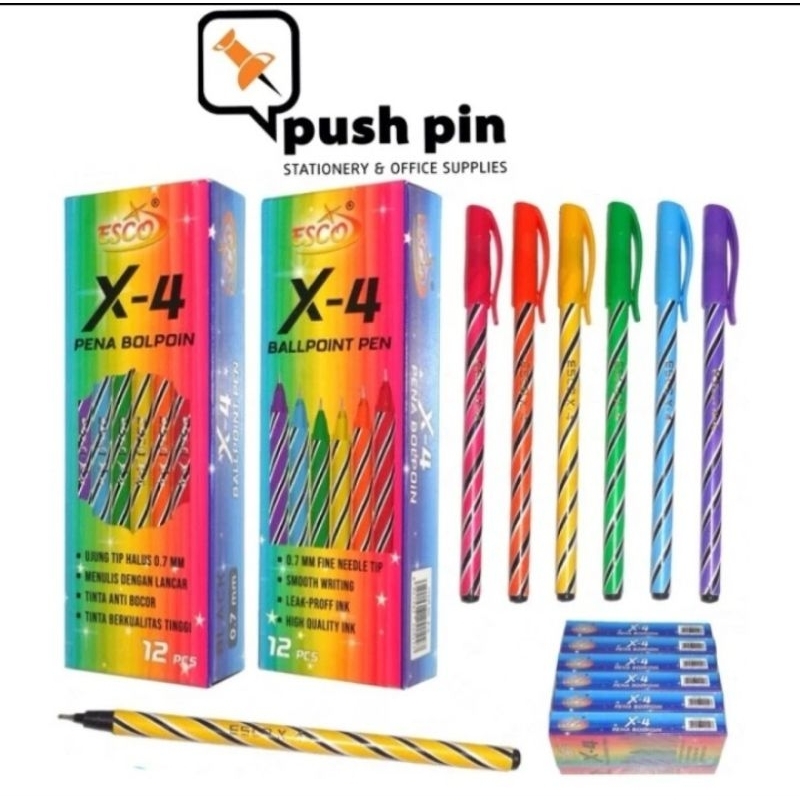 

Esco Pen / Pena / Pulpen Ball Point X-4 0,7 mm