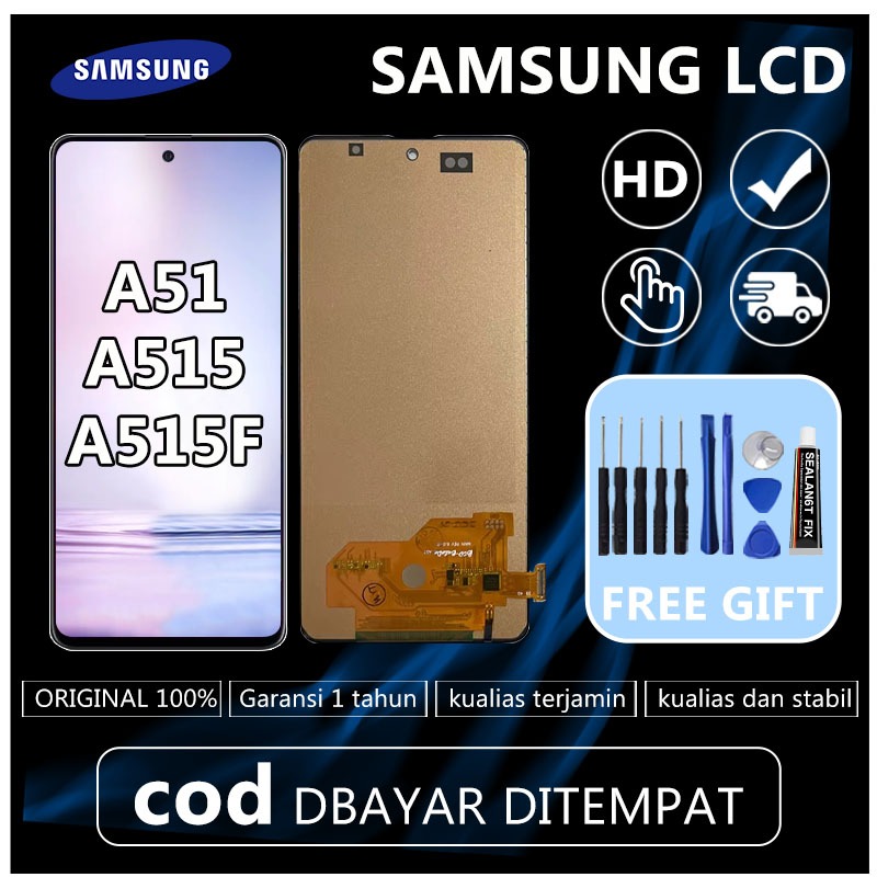 100% ORIGINAL LCD TOUCHSCREEN SAMSUNG A51 / A515 / A515F OLED - BISA FINGERPRINT