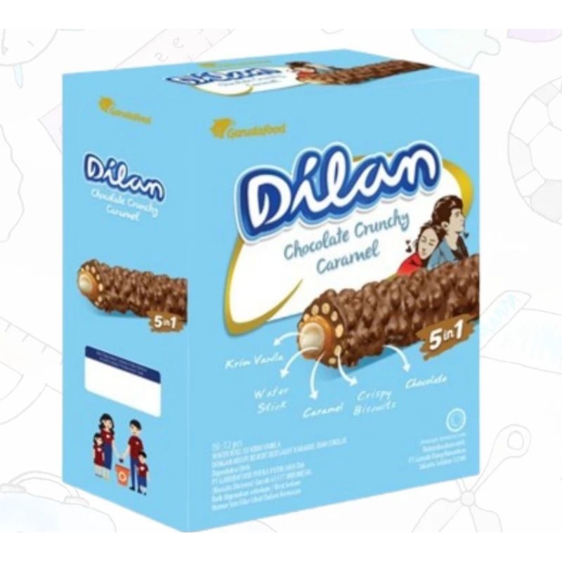 

Dilan Crunchy Choco Caramel 1 Box ( 12 pcs ) 24gr
