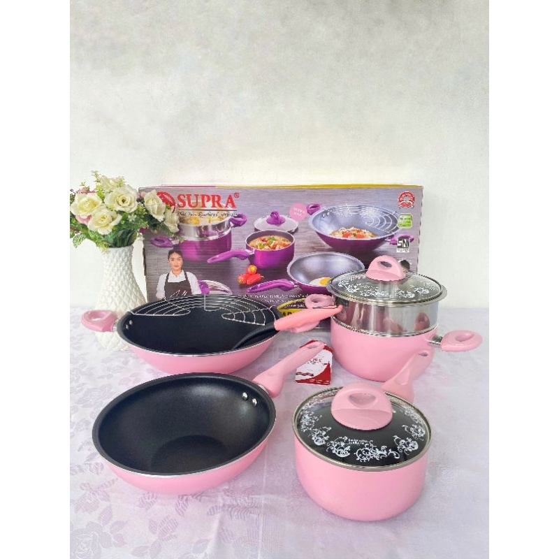 Supra Panci 9 pcs cookware pastel