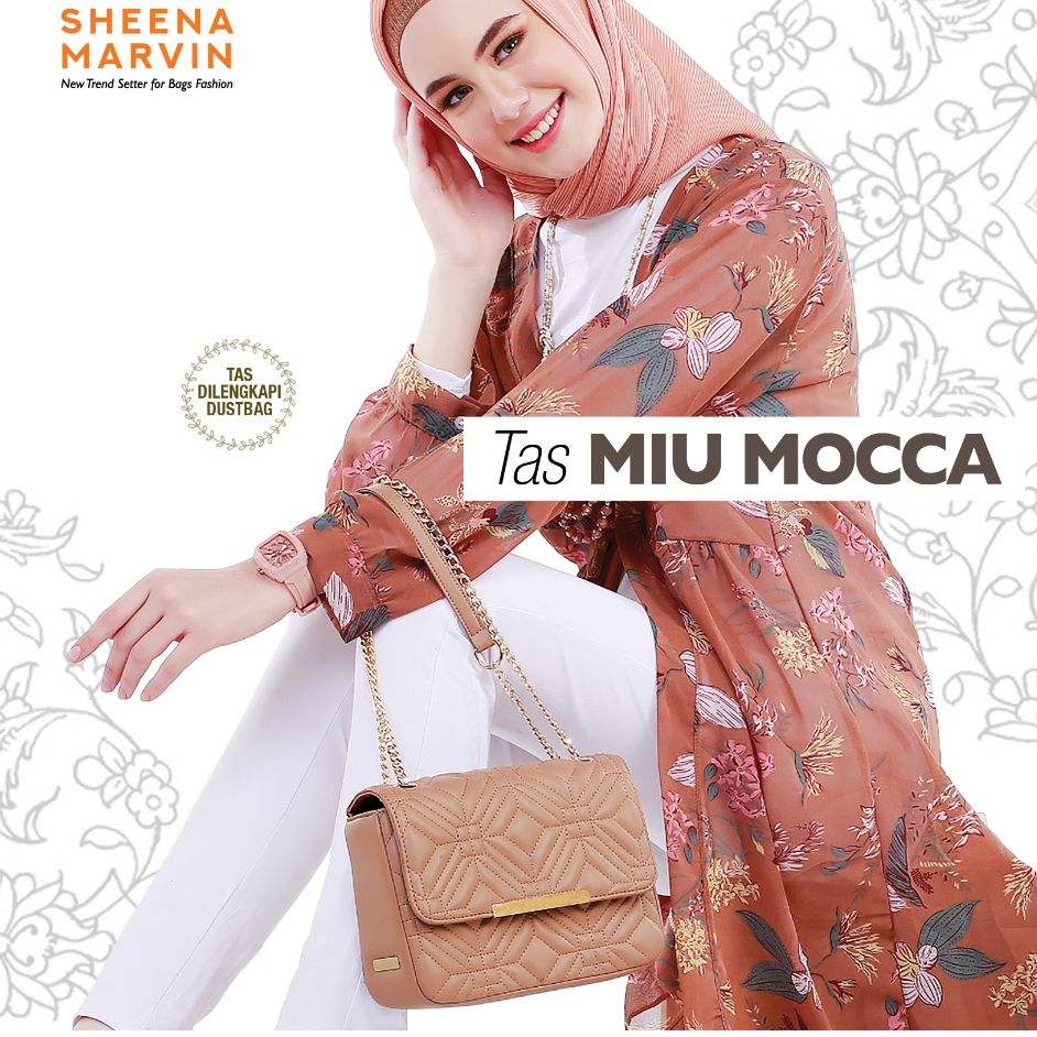 TAS SELEMPANG WANITA SHEENA MARVIN TAS MIU MOCCA PREMIUM ORI