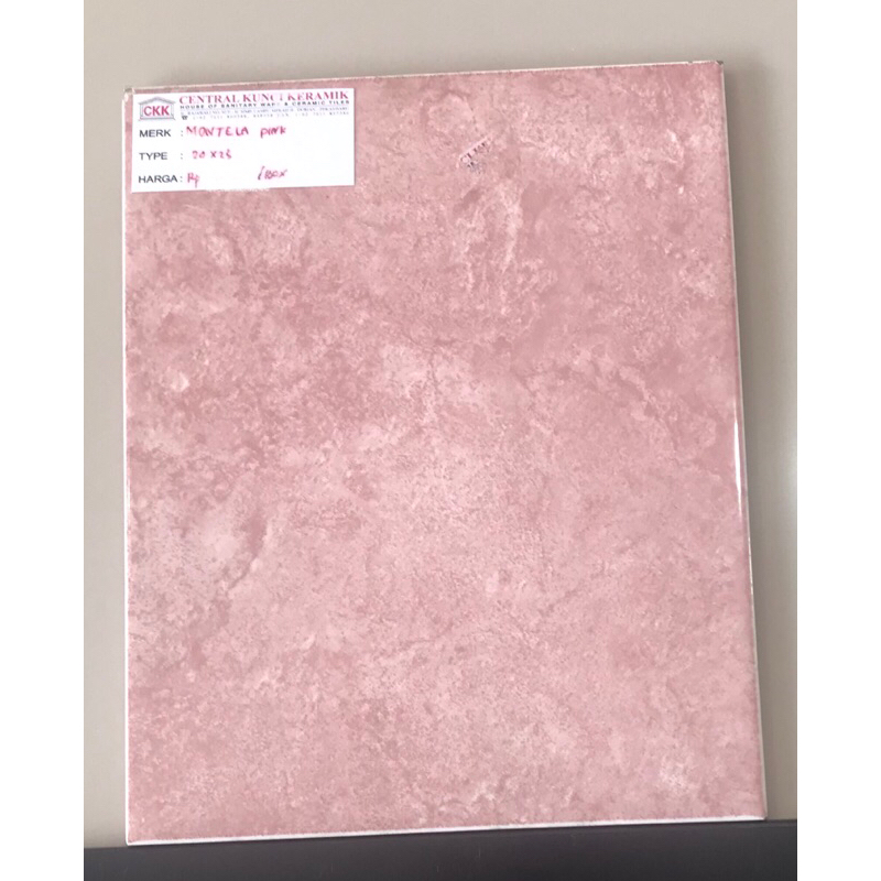 PROMO CUCI GUDANG | Keramik Crystal Montela Pink Ukuran 20x25