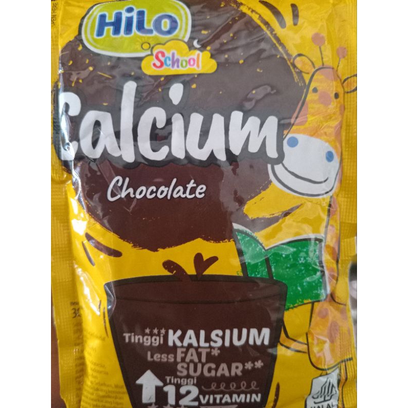 

susu bubuk coklat HiLo school per renceng isi 10 sachet