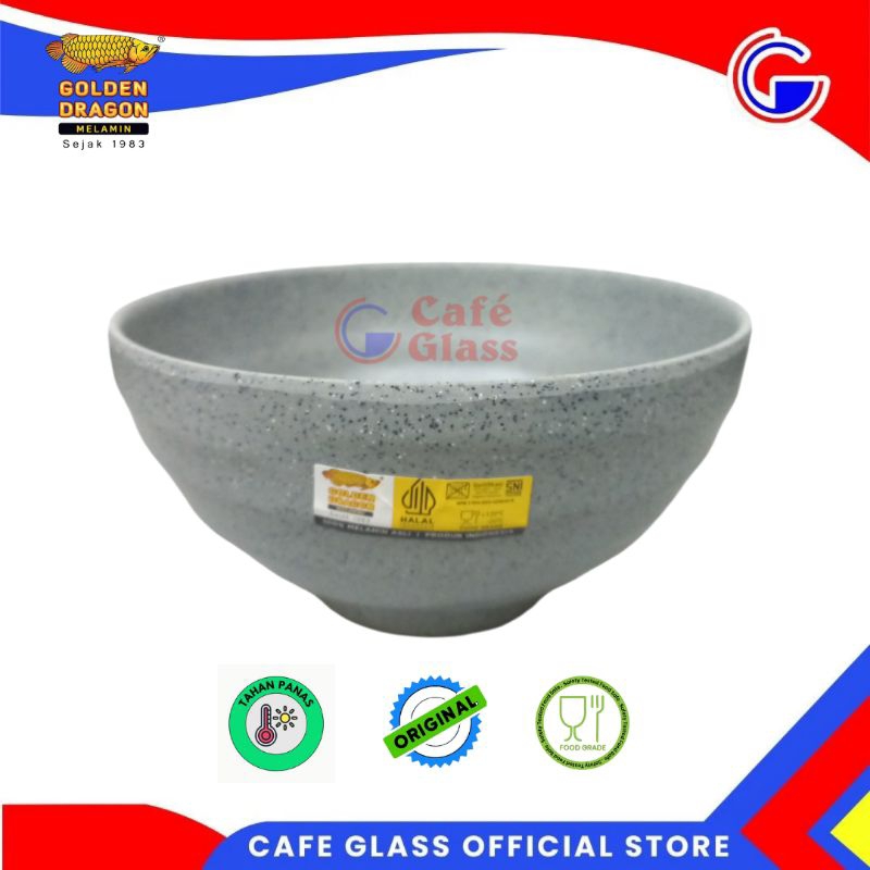 MANGKOK MELAMIN SET BATU | MANGKOK KUAH 6" | GOLDEN DRAGON