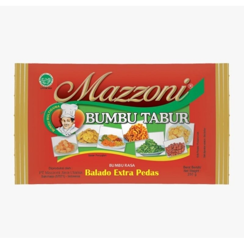 

Mazzoni bumbu tabur balado ekstra pedas 250 gram