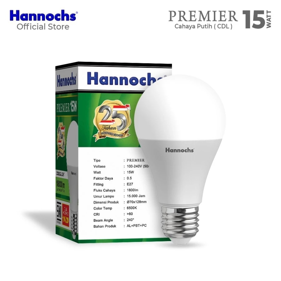Bohlam LED HANNOCHS PREMIER 15 W Lampu LED Bulb HANNOCHS PREMIER 15W
