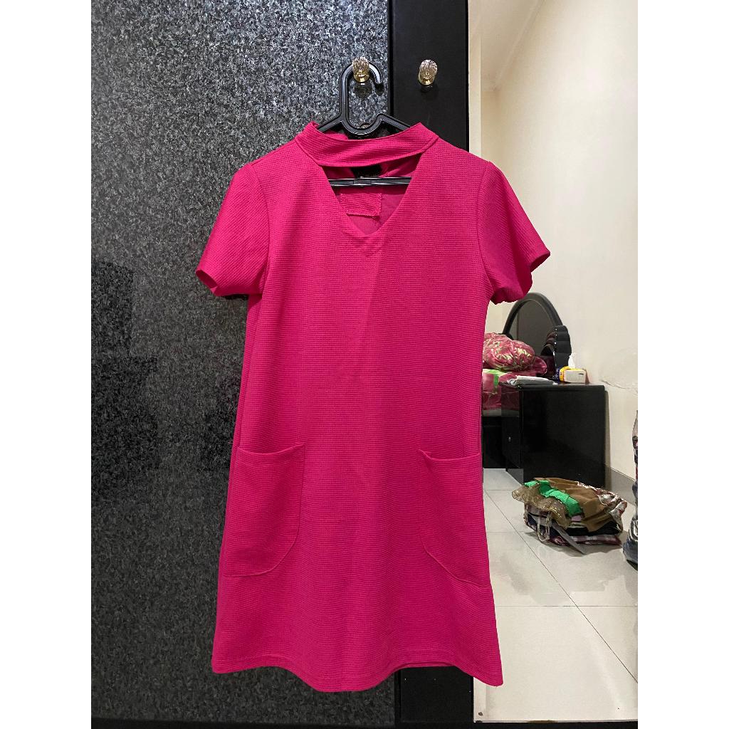 Baju Dress Pink Wanita