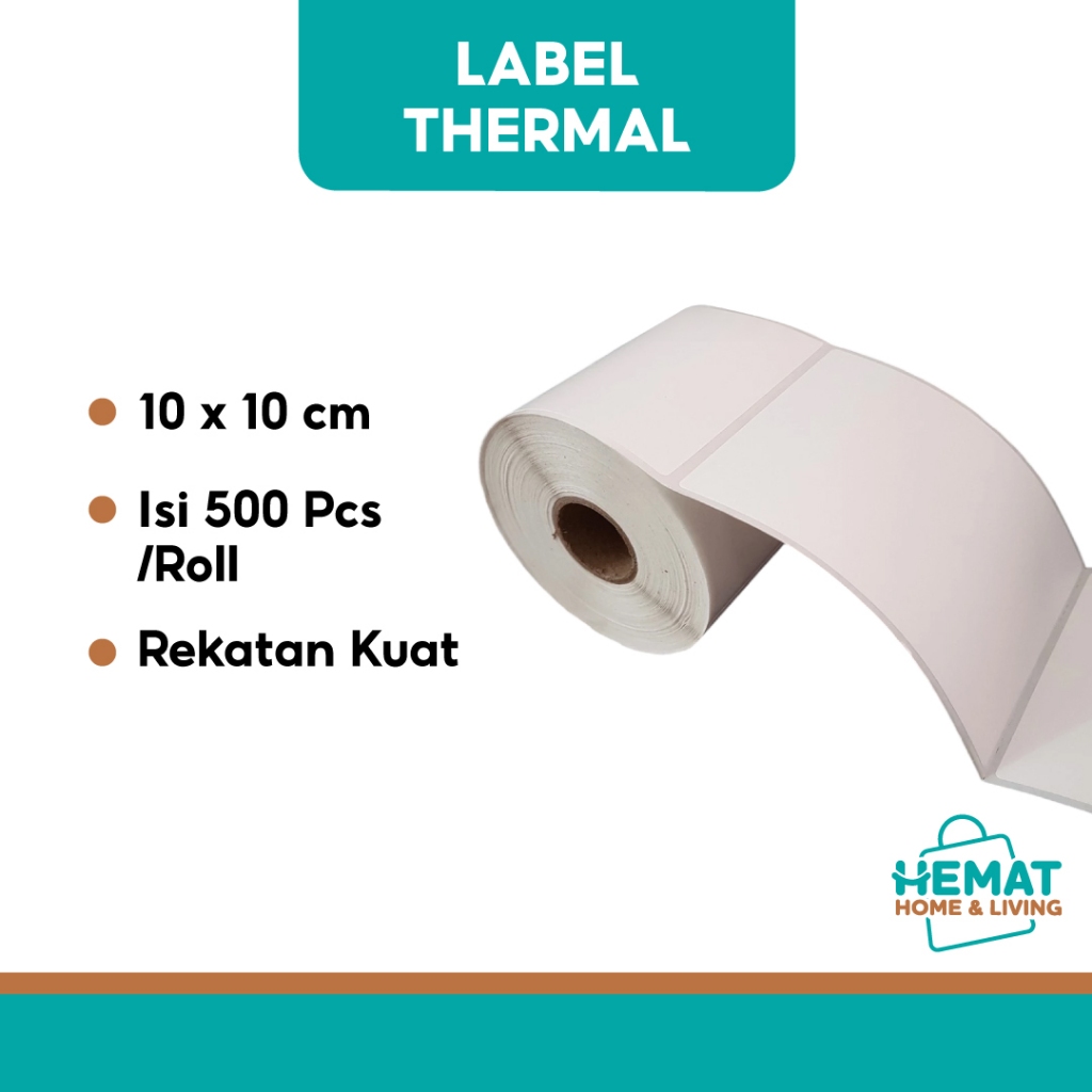

Label Thermal 100mm x 100mm 1inch Isi 500 Termal Core Perforasi Cetakan Hitam Kuat | Home and Living Hemat