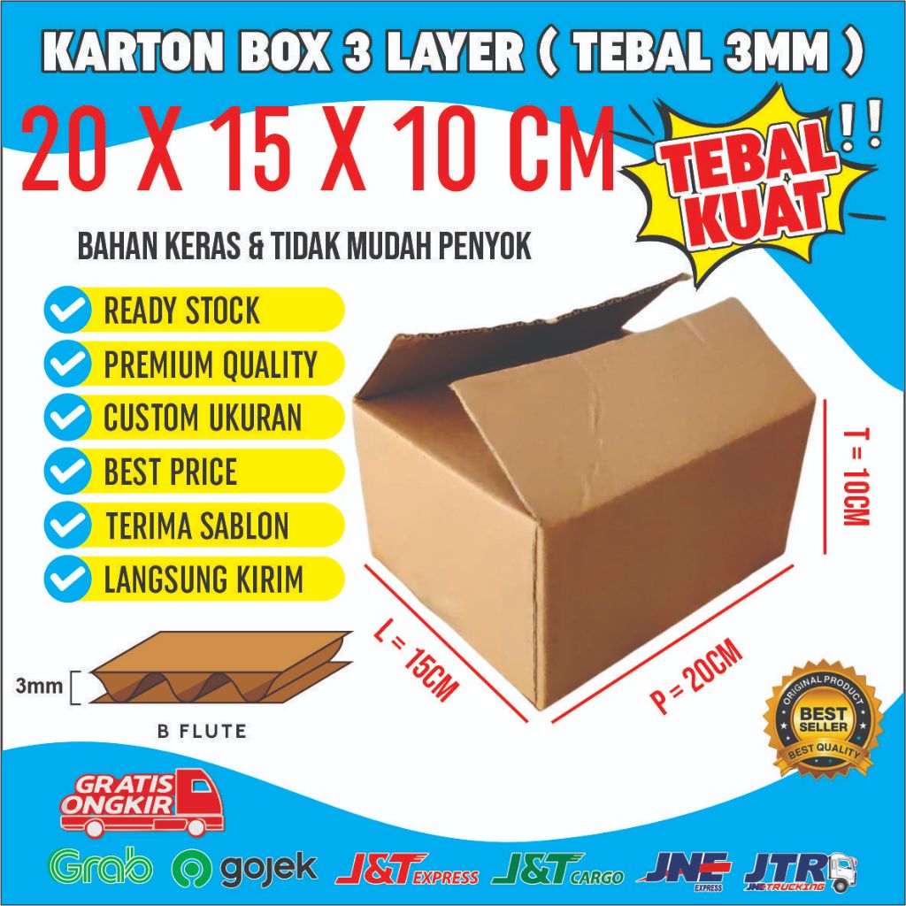 

Kardus/ Karton Box Ukr 20x15x10 cm