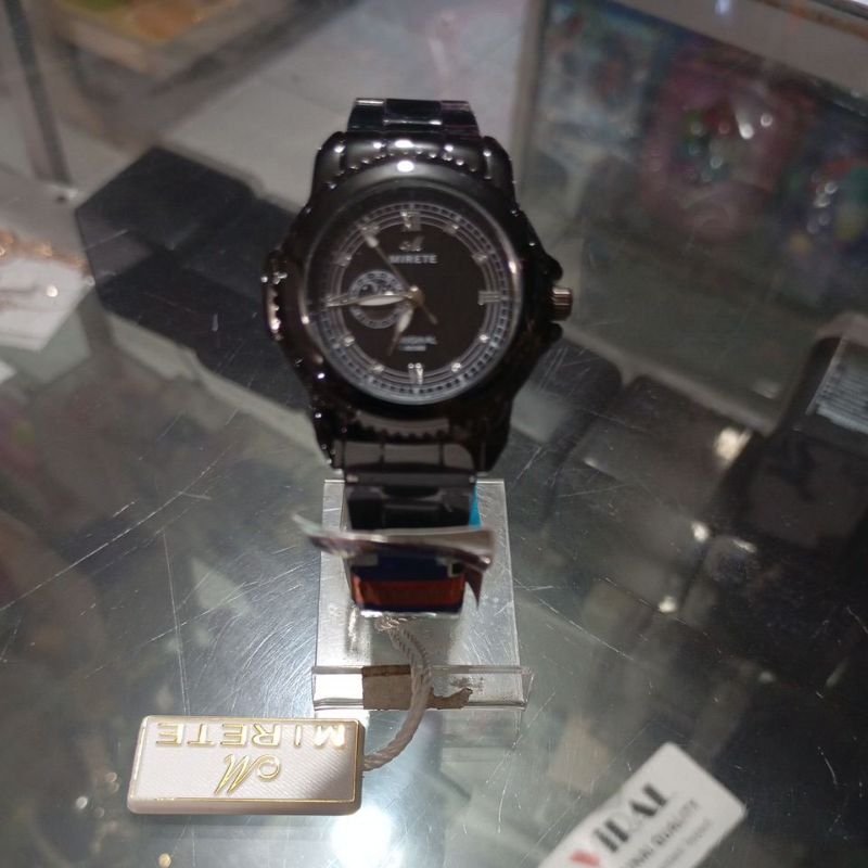 Jam Tangan Wanita MIRETE Tali Stainless Steel Hitam