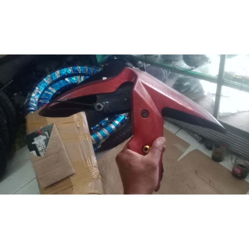 spakbor depan ninja 250 karbu full set brecket spakbor ninja 250 karbu original copotan