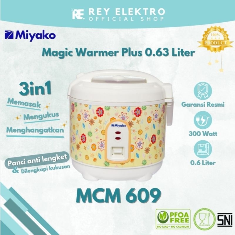Rice Cooker MIYAKO MCM-609 Magicom 0,6 Liter 3 in 1/ Penanak nasi/ Pemanas Nasi