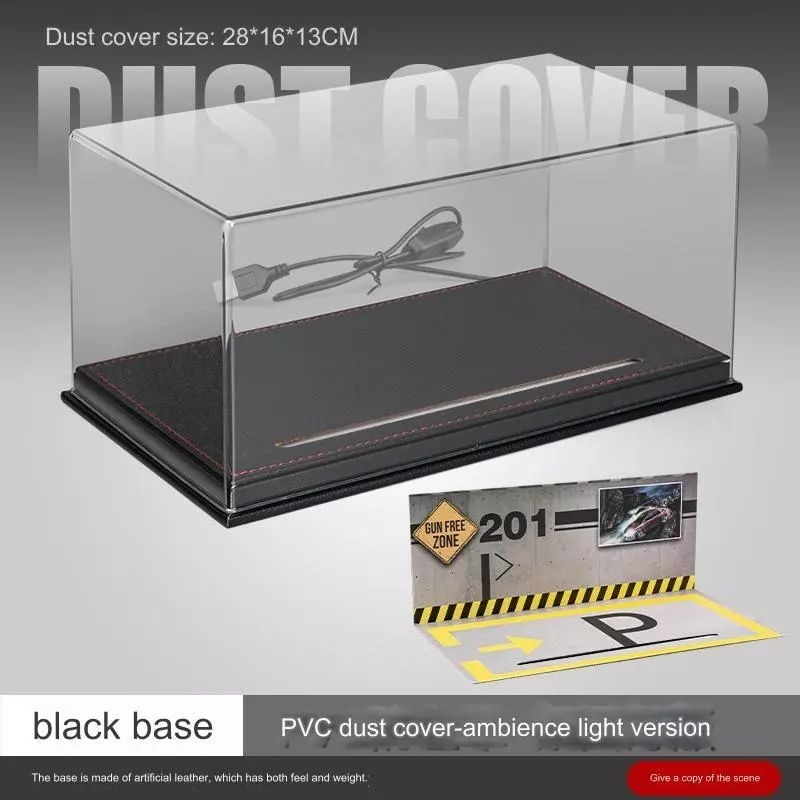 Box Acrylic Diecast 1:24 Include Background dan USB Lampu  Premium Base 