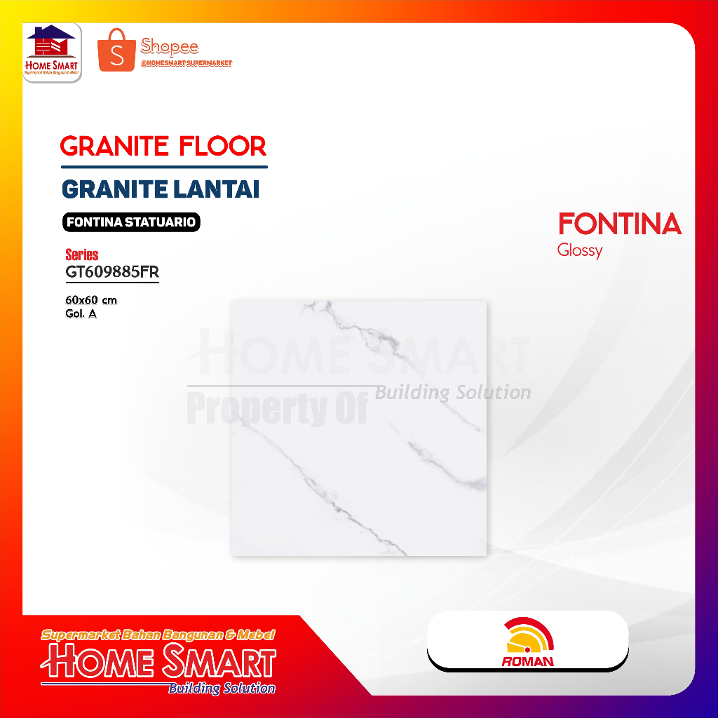 Roman Granit GT609885FR dFontina Statuario 60X60