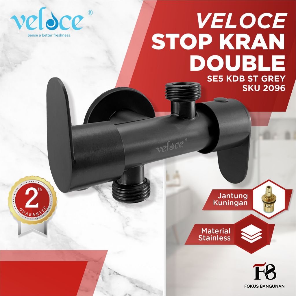 Veloce Kran Air Double Kran Air Shower 2 Cabang Kran Double Shower Stainless 2096
