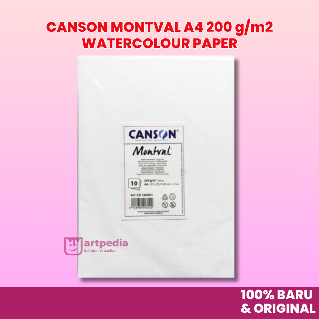 

Canson Montval A4 200gsm 10 Sheet - Watercolour paper Montval A4