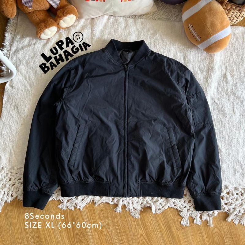 8SECONDS Korea Black Bomber Jaket size XL | 100% Original
