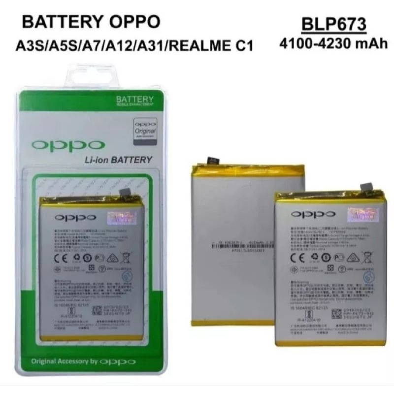 Batre Baterai HP OPPO A3S / A5  A5S AX5S /  OPPO A7 BLP673 ORIGINAL 100% | Batu Battery Batre Batrei