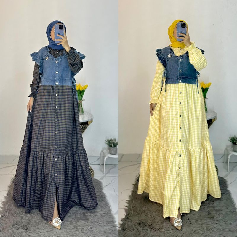 MAXY VEST JEANS | MAXY KOTAK-KOTAK | MAXY KATUN KOTAK-KOTAK