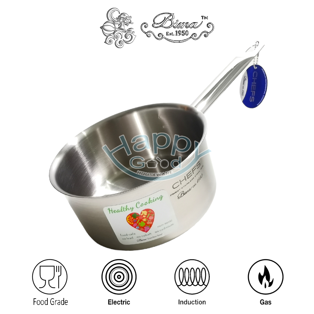 BIMA CHEFS 16-18-20CM SAUCEPAN | PANCI MPASI | PANCI STAINLESS STEEL SUS304