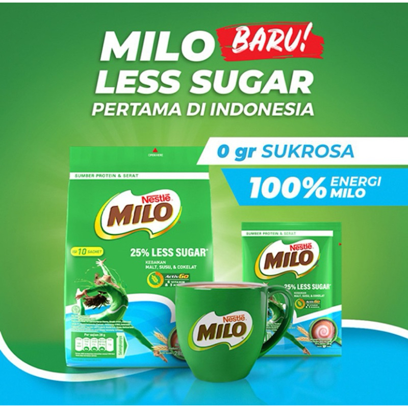 

Milo Less Sugar Bag 10 x 28 gram