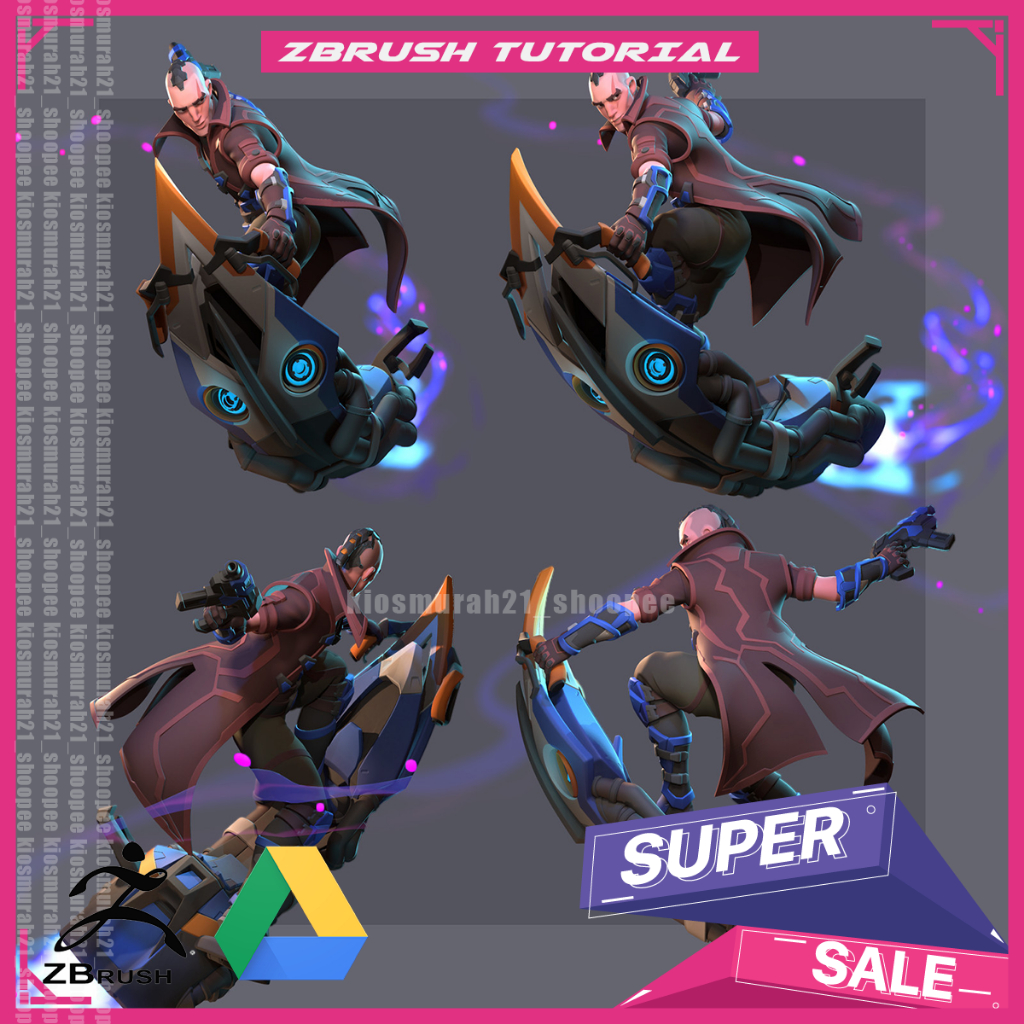 Gumroad - SkySurfer - Stylized сharacter modeling - Frame Zbrush Tutorial