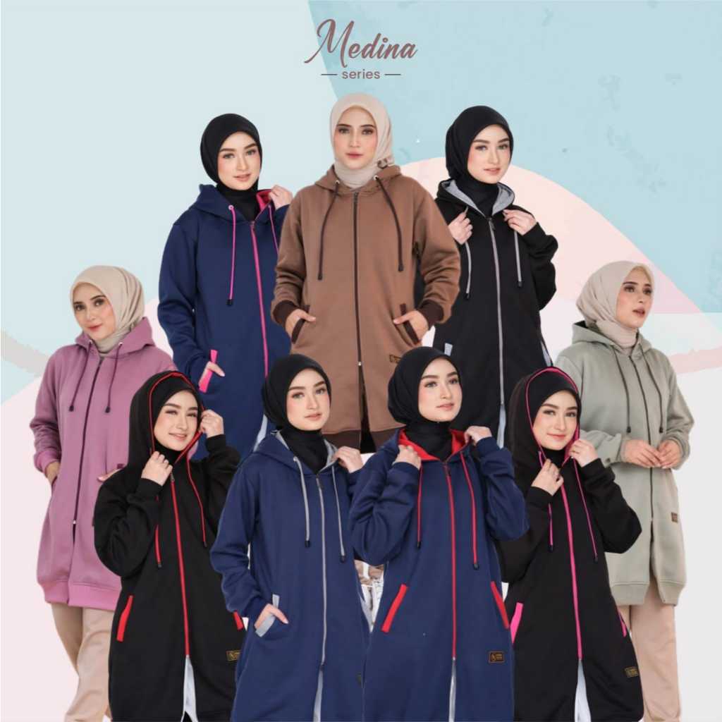 Medina series-jaket wanita muslimah-jaket panjang hijaber