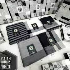 Kain Sarung Gajah Duduk Black White Ukuran Dewasa Standar Bahan Premium
