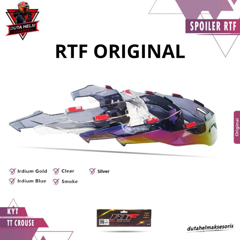 Spoiler Kyt Tt Course 3D Original RTF Full Face Ttc Iridium Red Gold Blue Smoke Clear Silver