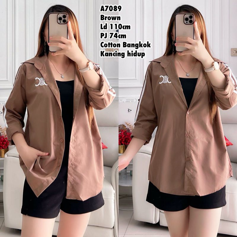 A7089 blus cotton bangkok motif bordir