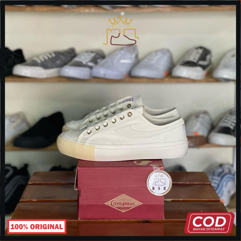 Sepatu Compass Gazelle low Cream