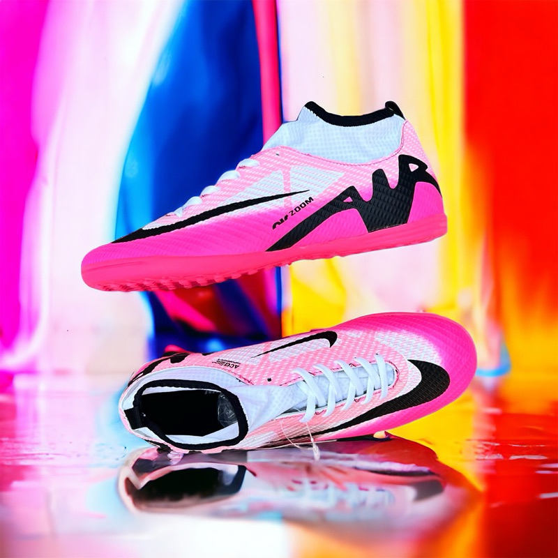 HOT SALE (PAKET KOMPLIT) SEPATU FUTSAL MERCURIAL CR7 TERBARU 2025 PUTIH PINK SET