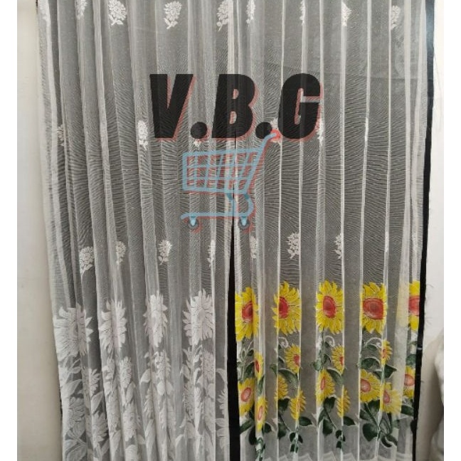 Extra GORDEN DALEMAN  VITRASE  TILE  MOTIF MATA  MOTIF TULIP  free kawat kaitan