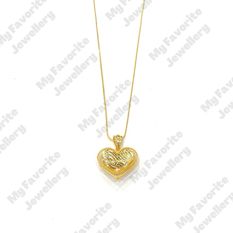 Liontin Love Set Kalung Italy EMAS ASLI Kadar 700 dan 875