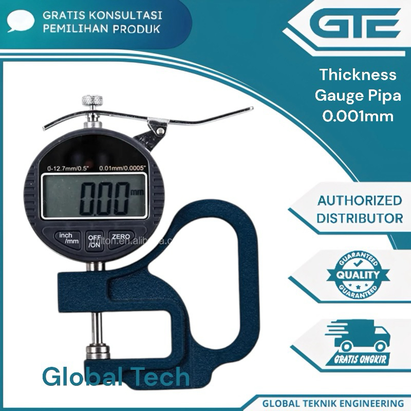 Thickness Gauge Pipa 0.001mm Plat Besi Micrometer Ketebalan Pipe Tube