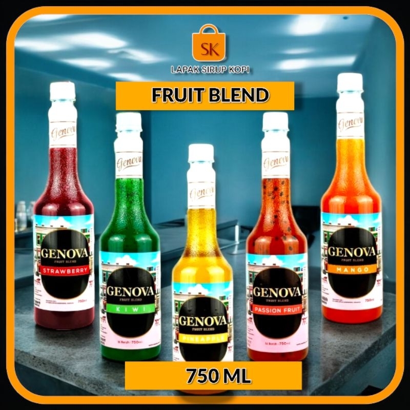 

Genova fruit blend 750ml All varian - fruit blend - puree - sirup minuman rasa buah asli