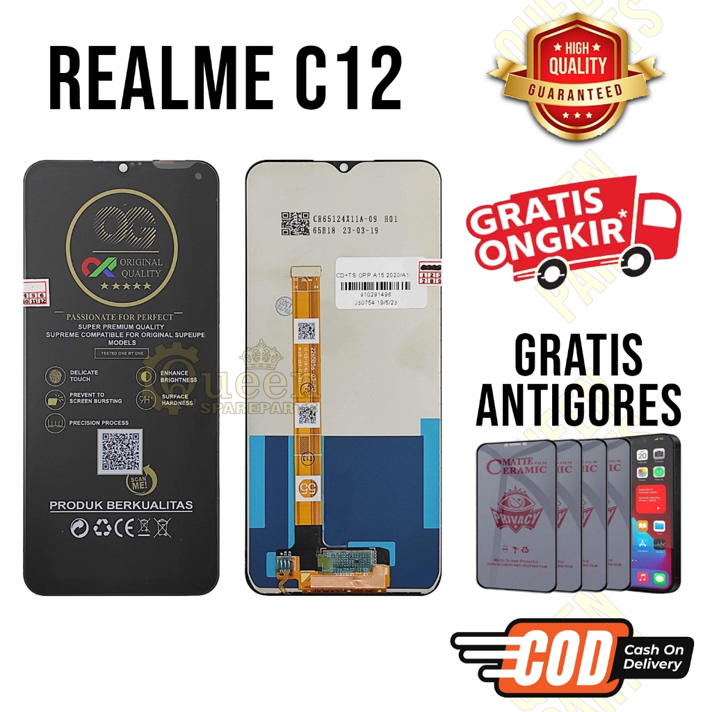 Lcd Touchscreen REALME C12 Original OEM Lcd REALME C12 Fullset GRATIS ANTIGORES