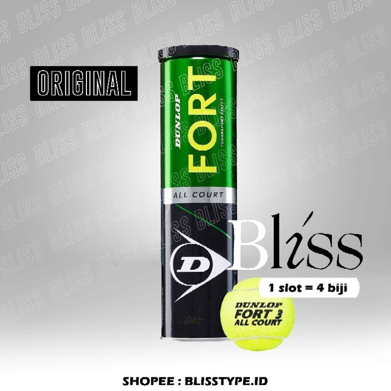 DUNLOP FORT ISI 4 / BOLA TENNIS DUNLOP FORT ORIGINIAL ASLI