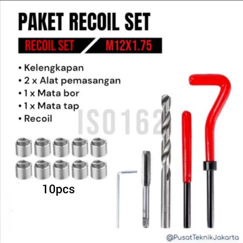 Recoil set m12x1.75 recoil baut 17 kasar baut industri bukan recoil m6x1.0