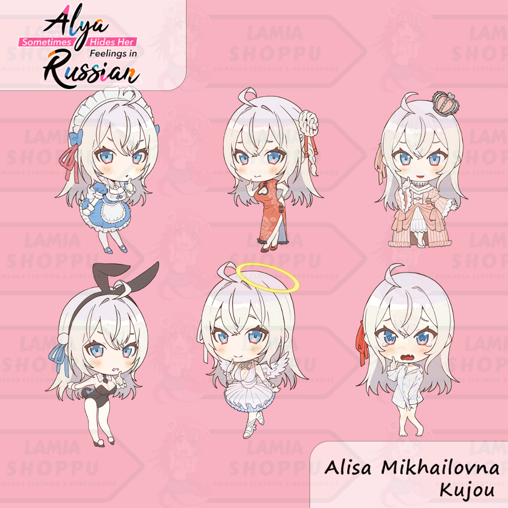 

Sticker Anime Roshidere Alisa Mikhailovna Kujou Chibi | Sticker Alya Sometimes Hides Her Feelings in Russian Chibi