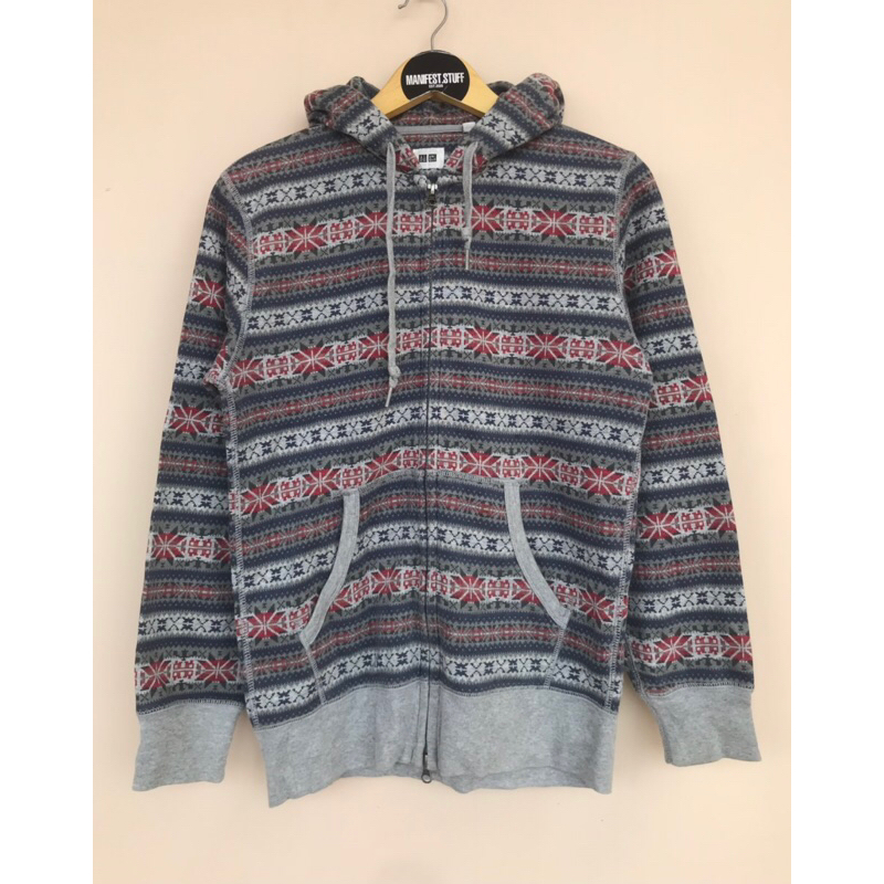Hoodie zipper uniqlo navajo